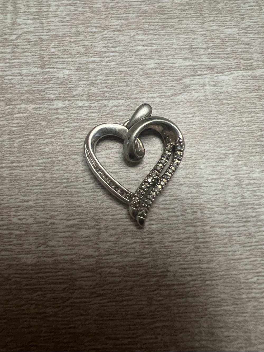 Silver Heart Pendant with Crystal Accents - Women's Jewelry